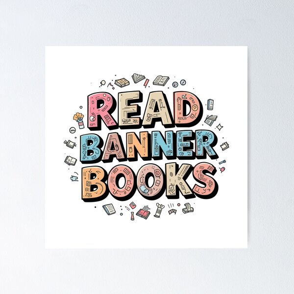 Item preview, READ BANNER BOOKS doodles designed and sold by Nimkaew.