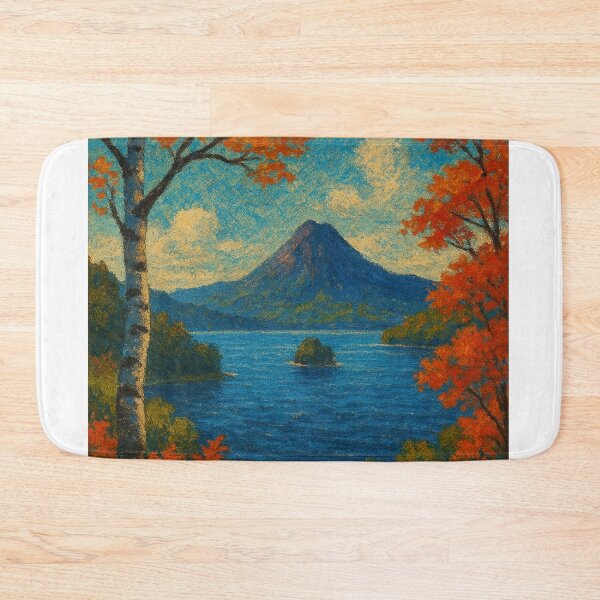 Item preview, Akan-Mashu National Park – Autumn Lake and Mountain View designed and sold by Places On Earth.