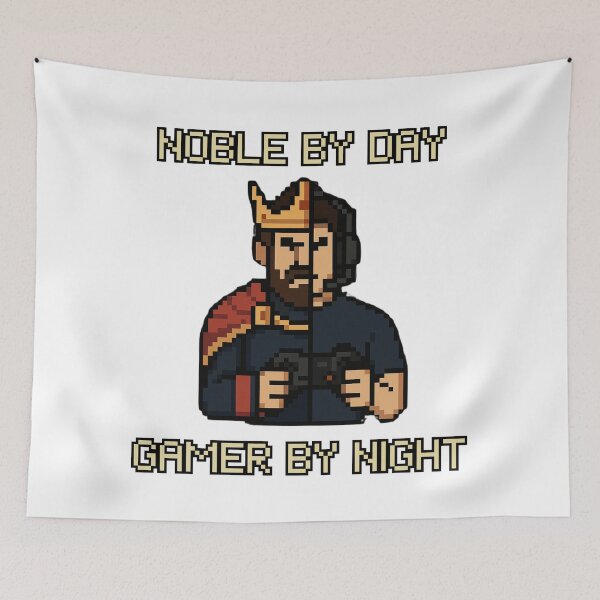 Item preview, Noble by Day Gamer by Night Pixel Art Meme designed and sold by Loot Locker.