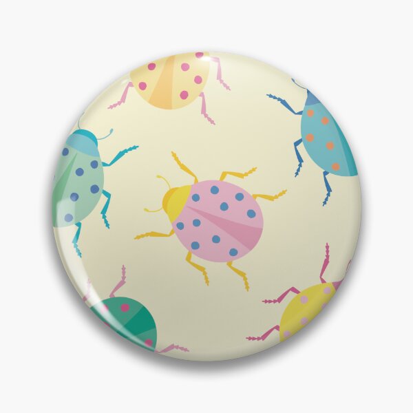 Item preview, Colorful bugs with pastel ladybugs and soft yellow background designed and sold by StudioPippinDesigns.