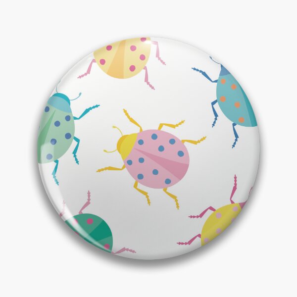 Item preview, Colorful bugs with pastel ladybugs and white background designed and sold by StudioPippinDesigns.