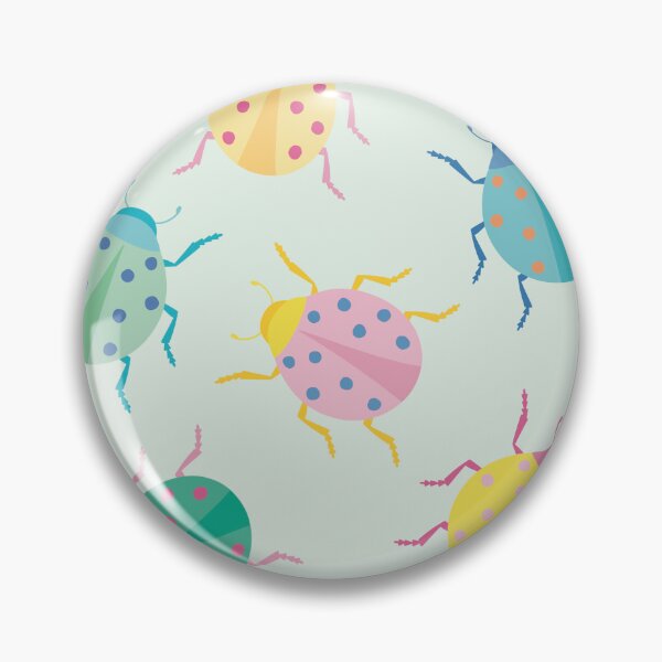 Item preview, Colorful bugs with pastel ladybugs and soft green background designed and sold by StudioPippinDesigns.