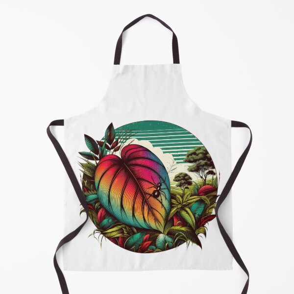 Item preview, vintage colorful leaf with ant in the grass,Vintage Flowers,Retro Flowers,retro floral,vintage nature designed and sold by Expressions-Sel.