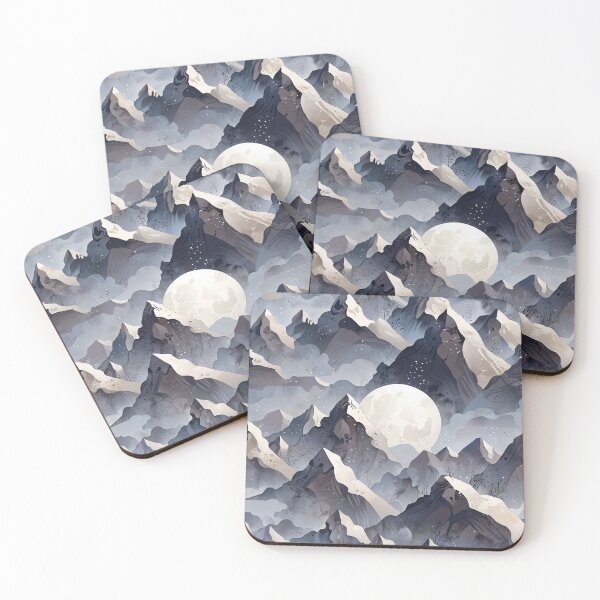 Item preview, Mountain Landscape with Moon Under a Nocturnal Sky designed and sold by CoolPixels.