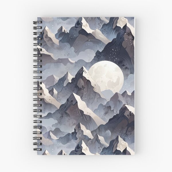 Item preview, Mountain Landscape with Moon Under a Nocturnal Sky designed and sold by CoolPixels.