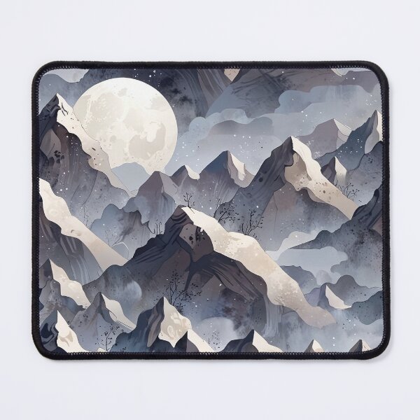 Item preview, Mountain Landscape with Moon Under a Nocturnal Sky designed and sold by CoolPixels.
