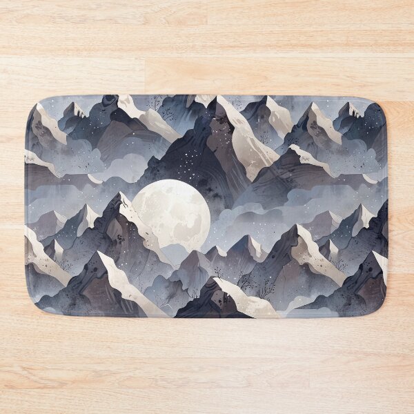 Item preview, Mountain Landscape with Moon Under a Nocturnal Sky designed and sold by CoolPixels.