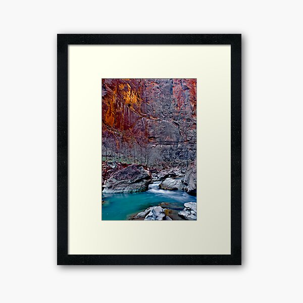 Zions Icy Virgin River Framed Art Print