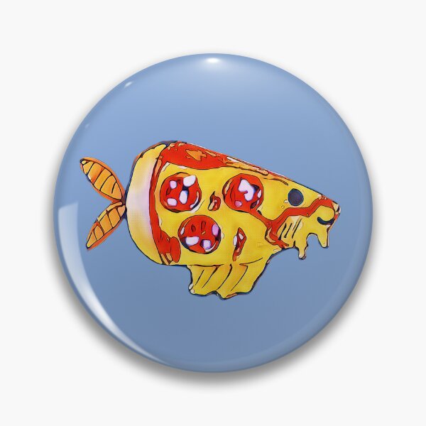 Item preview, Pizza fish with salami in cartoon style designed and sold by Vision Illustrated.