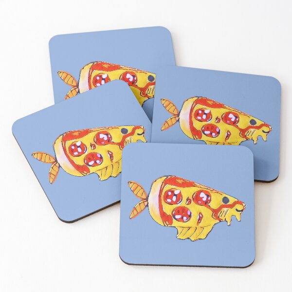 Item preview, Pizza fish with salami in cartoon style designed and sold by Vision Illustrated.