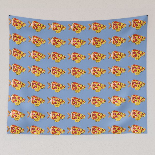 Item preview, Pizza fish with salami in cartoon style designed and sold by Vision Illustrated.