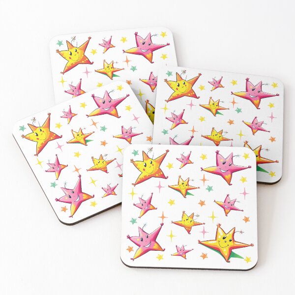 Item preview, Smiling Stars - Pink, Yellow and Orange  designed and sold by AlinaSCorner.