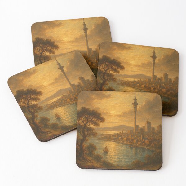 Item preview, Auckland at Sunset – View from Across the Harbour designed and sold by Places On Earth.