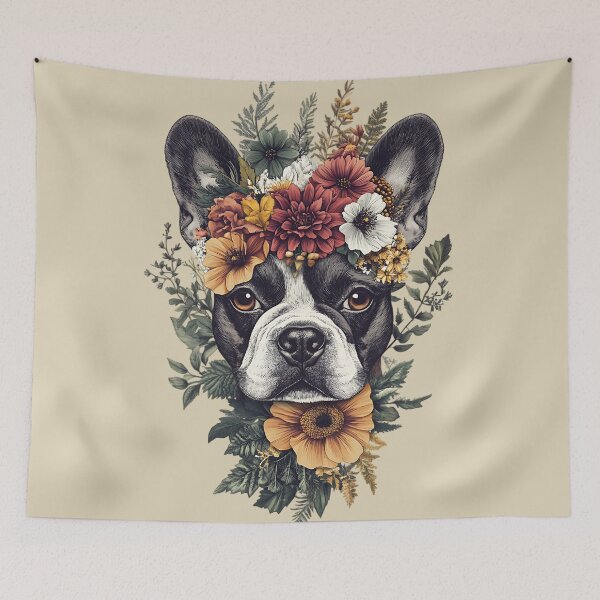 Item preview, Floral French Bulldog Dog designed and sold by bapupa.