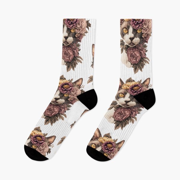 Item preview, Floral Devon Rex Cat designed and sold by bapupa.