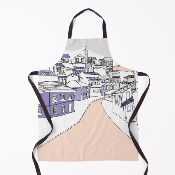Item preview, Lavender Roofs Village – Mediterranean Line Art designed and sold by dearjunie.