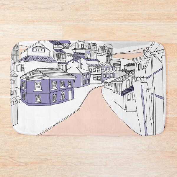 Item preview, Lavender Roofs Village – Mediterranean Line Art designed and sold by dearjunie.