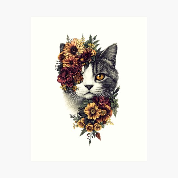 Item preview, Floral Exotic Shorthair Cat designed and sold by bapupa.