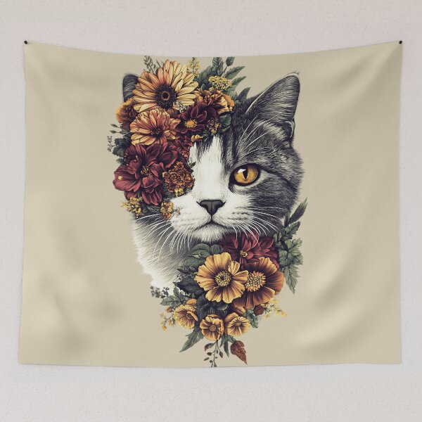 Item preview, Floral Exotic Shorthair Cat designed and sold by bapupa.
