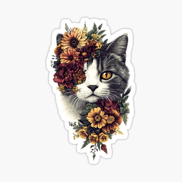 Item preview, Floral Exotic Shorthair Cat designed and sold by bapupa.