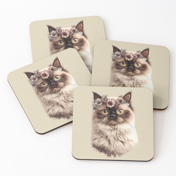 Item preview, Floral Himalayan Cat designed and sold by bapupa.