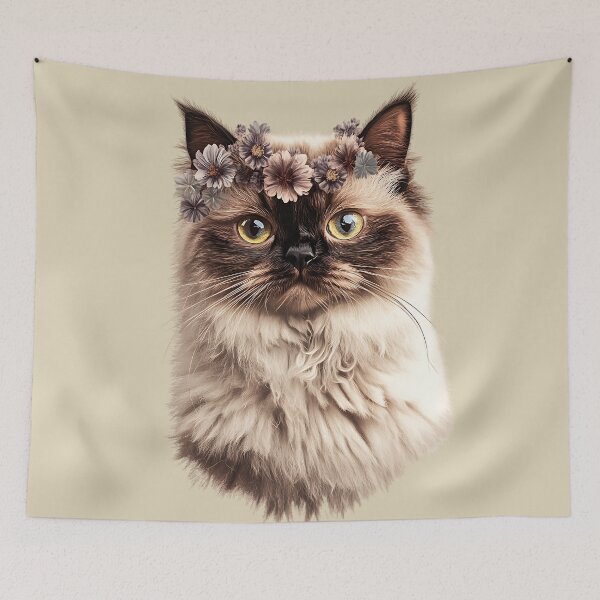 Item preview, Floral Himalayan Cat designed and sold by bapupa.