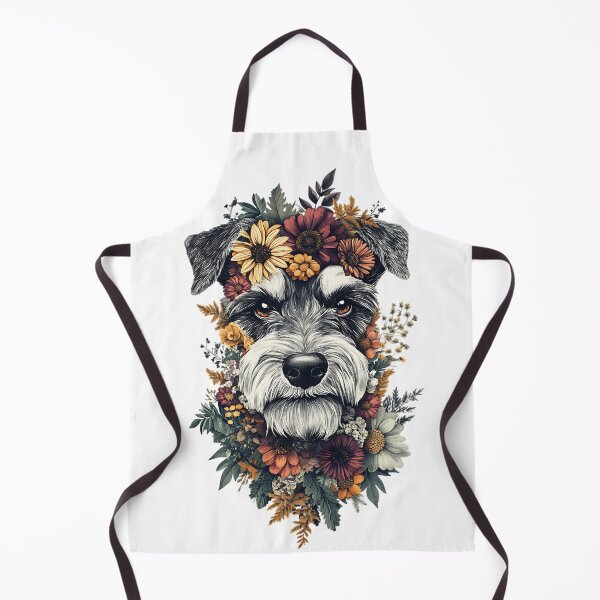 Item preview, Floral Miniature Schnauzer Dog designed and sold by bapupa.