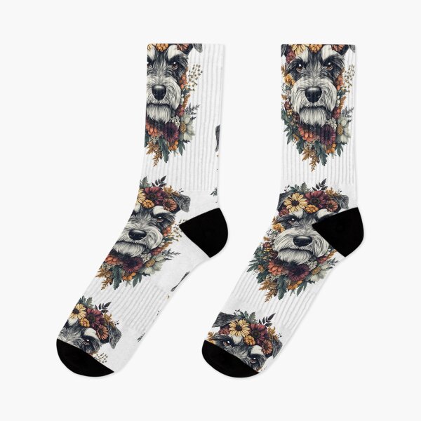 Item preview, Floral Miniature Schnauzer Dog designed and sold by bapupa.