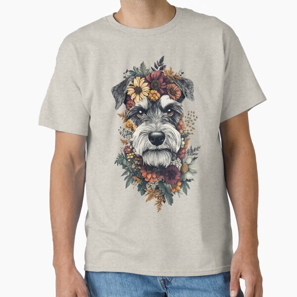 Item preview, Floral Miniature Schnauzer Dog designed and sold by bapupa.