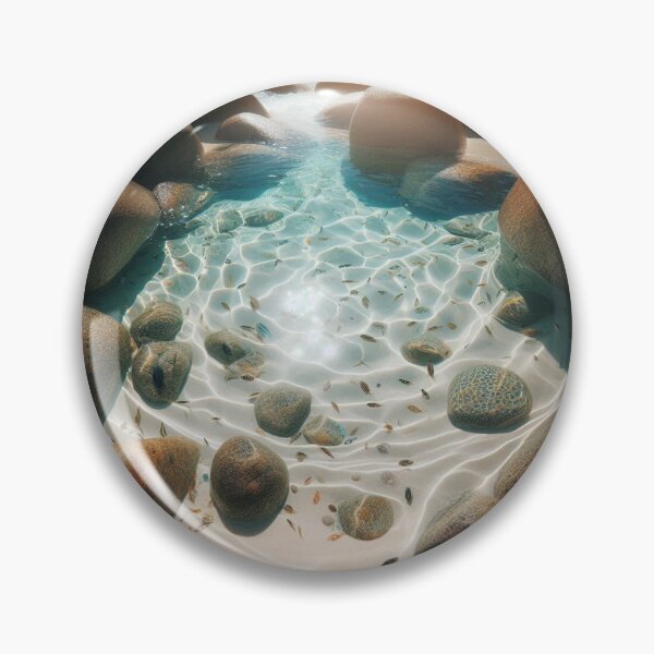 Item preview, Artificial Beach Fish Pond with Rocks – Realistic AI Artwork for Beach Lovers & Travel-Themed Clothing & Accessories designed and sold by knalpot-design.