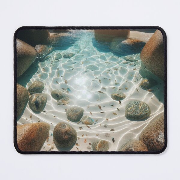 Item preview, Artificial Beach Fish Pond with Rocks – Realistic AI Artwork for Beach Lovers & Travel-Themed Clothing & Accessories designed and sold by knalpot-design.