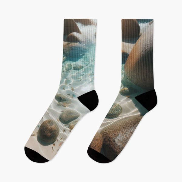 Item preview, Artificial Beach Fish Pond with Rocks – Realistic AI Artwork for Beach Lovers & Travel-Themed Clothing & Accessories designed and sold by knalpot-design.