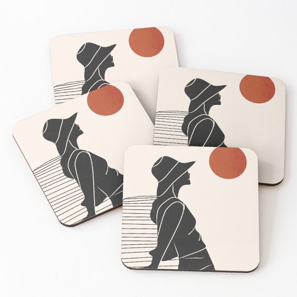 Item preview, By the Water, Calm Moments Under the Orange Sun, Woman Relaxing by the Dock Under the Sun, Taking in the Sunset Breeze designed and sold by Kintsugi99.