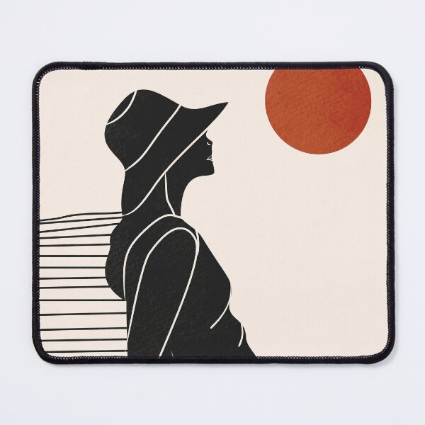Item preview, By the Water, Calm Moments Under the Orange Sun, Woman Relaxing by the Dock Under the Sun, Taking in the Sunset Breeze designed and sold by Kintsugi99.