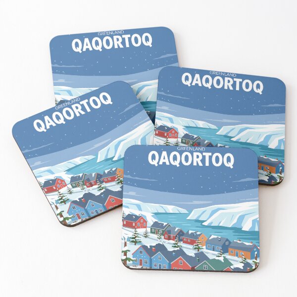 Item preview, Qaqortoq, Greenland Winter - Colorful Arctic Village and Snowy Fjord Scene designed and sold by paulo silveira.