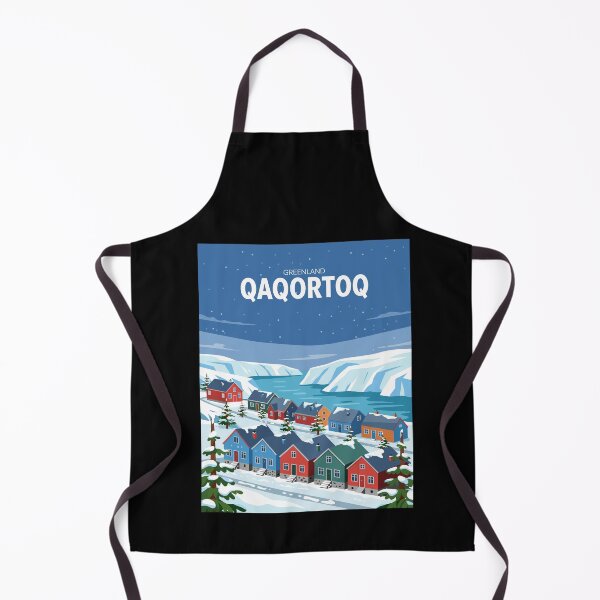 Item preview, Qaqortoq, Greenland Winter - Colorful Arctic Village and Snowy Fjord Scene designed and sold by paulo silveira.