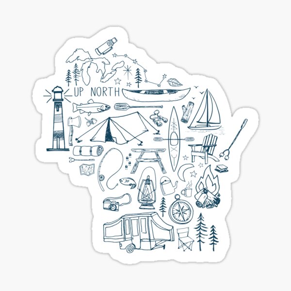 Vista previa del artículo con la obra «Colección de actividades al aire libre de Wisconsin», diseñado y vendido por GreatLakesLocal.