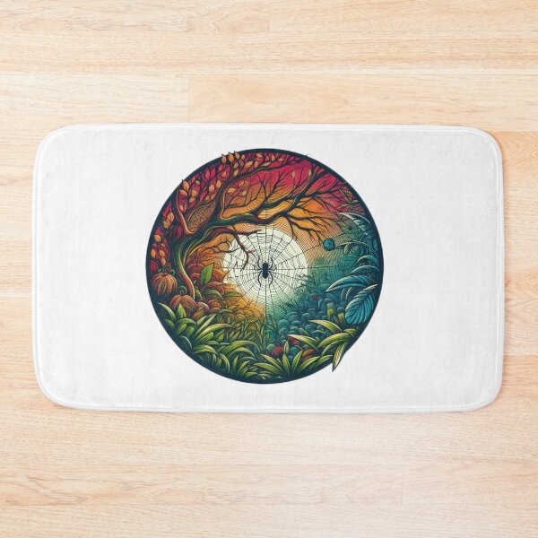 Item preview, vintage colorful tree with spider and web with sunset,Vintage Flowers,Retro Flowers,retro floral,vintage nature designed and sold by Expressions-Sel.