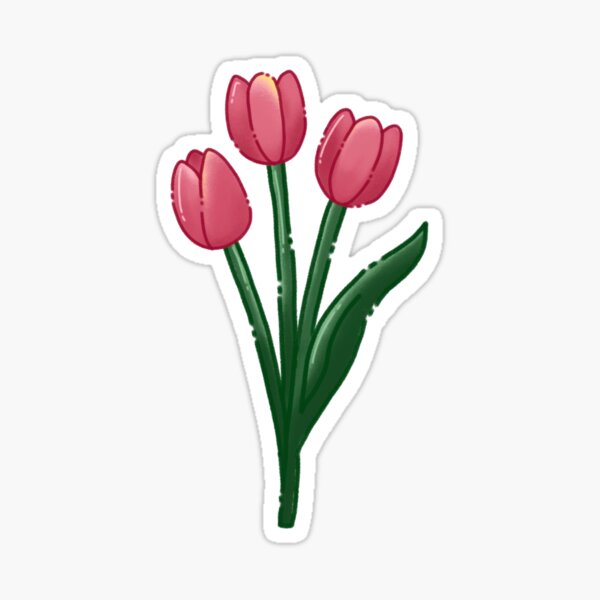 Pink Tulips Sticker