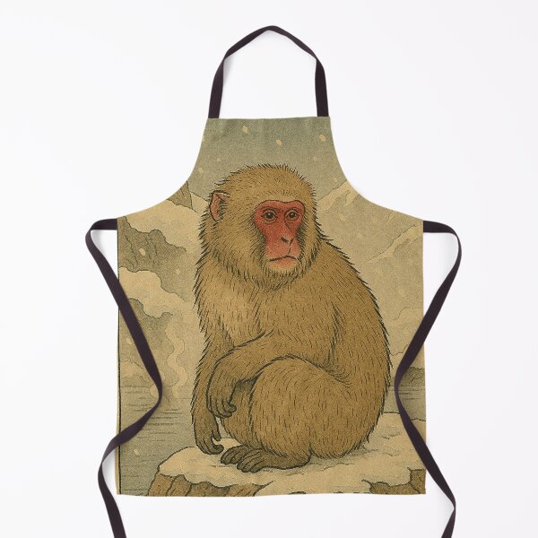 Item preview, Snow Monkey by the Onsen – Japanese Woodblock Print designed and sold by TidalEchoes.
