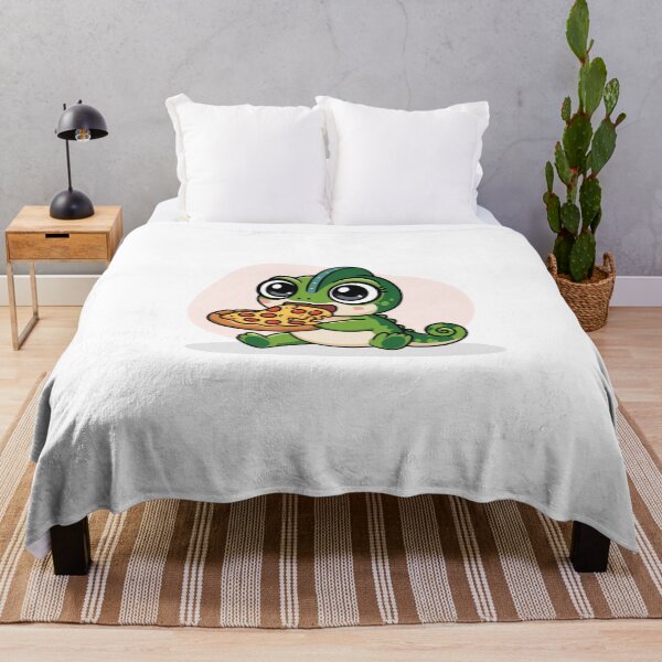 Item preview, chameleon eating pizza designed and sold by Eternalski.