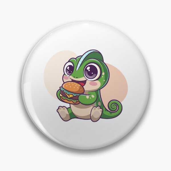 Item preview, chameleon eating burger designed and sold by Eternalski.