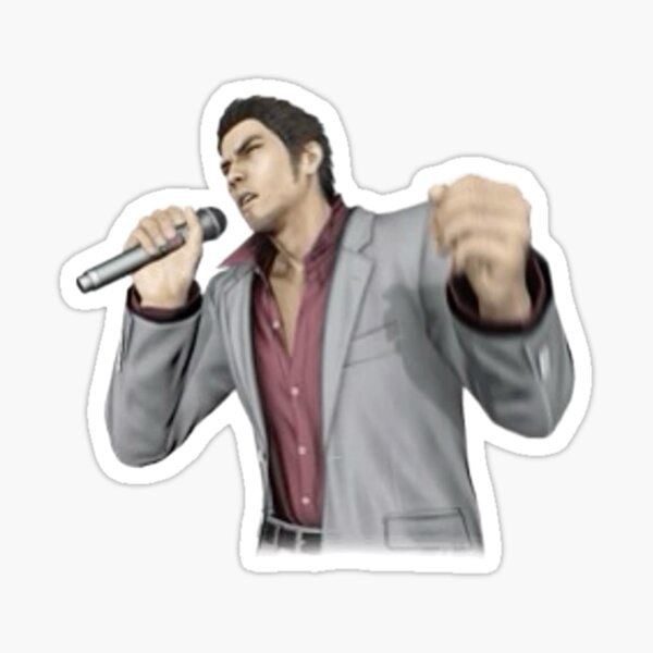 Item preview, Kiryu Kazuma Singing Sticker  designed and sold by MerikuroCreates.