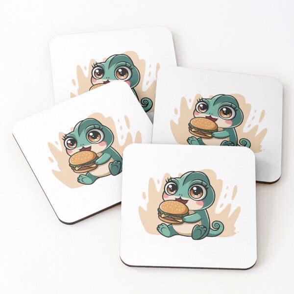 Item preview, chameleon eating burger designed and sold by Eternalski.