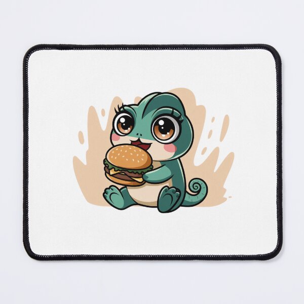 Item preview, chameleon eating burger designed and sold by Eternalski.