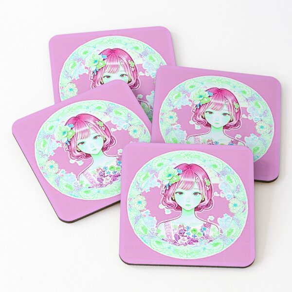 Item preview, Pink Hair Anime Flower Girl "I'm here for the flowers!" designed and sold by Earth Nature Creations.