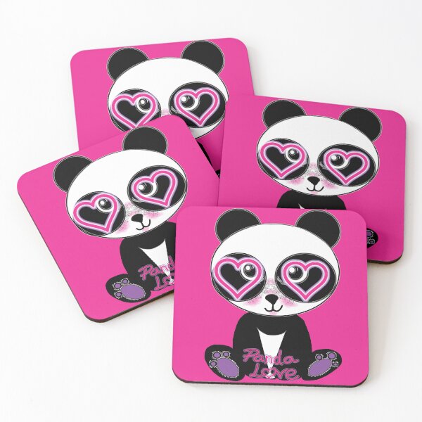 Item preview, Unique Freckled Panda Love Hearts Design with Purple Toe Beans – Cute Black and White Print designed and sold by PaintThatSheep Art Shop.