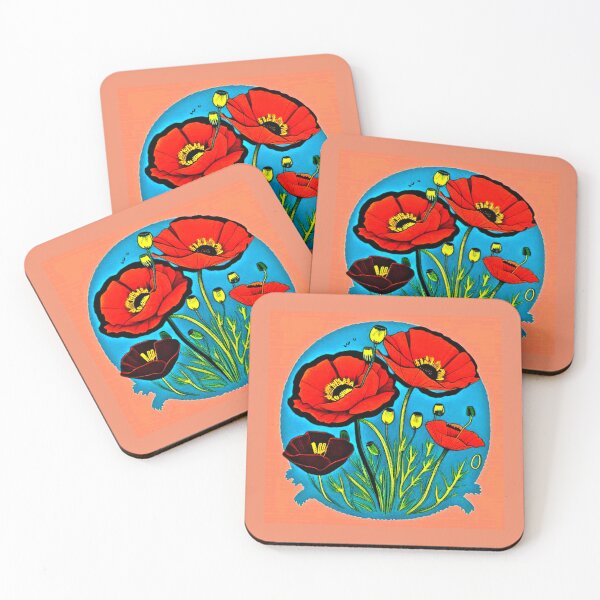 Item preview, Red Poppy Flower Art Print designed and sold by Earth Nature Creations.
