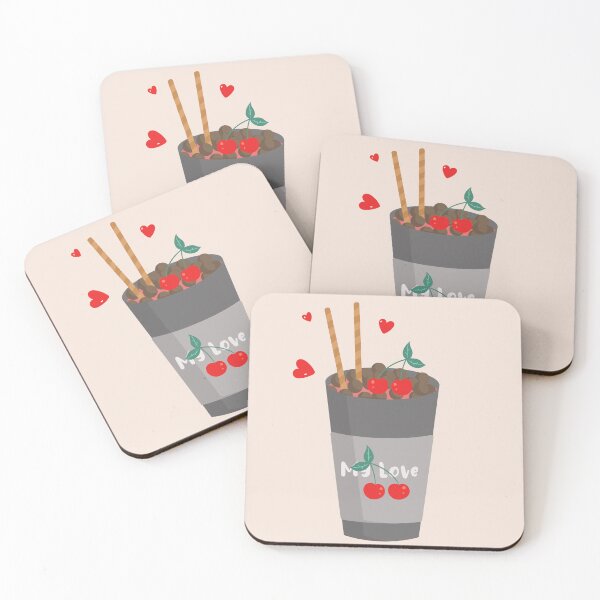 Item preview, Flat Design Illustration with Drink at Cherry and Chocolate Balls designed and sold by AlginaPugachova.