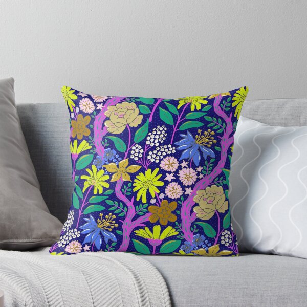Item preview, Flowers & Sketchy Leaves in Neon Colors – Bright, Dynamic Floral Art designed and sold by colorofmagic.